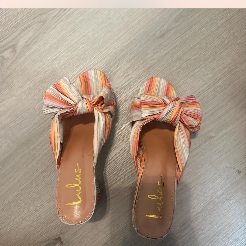 Lulu's Multicolor Striped Bow Sandals